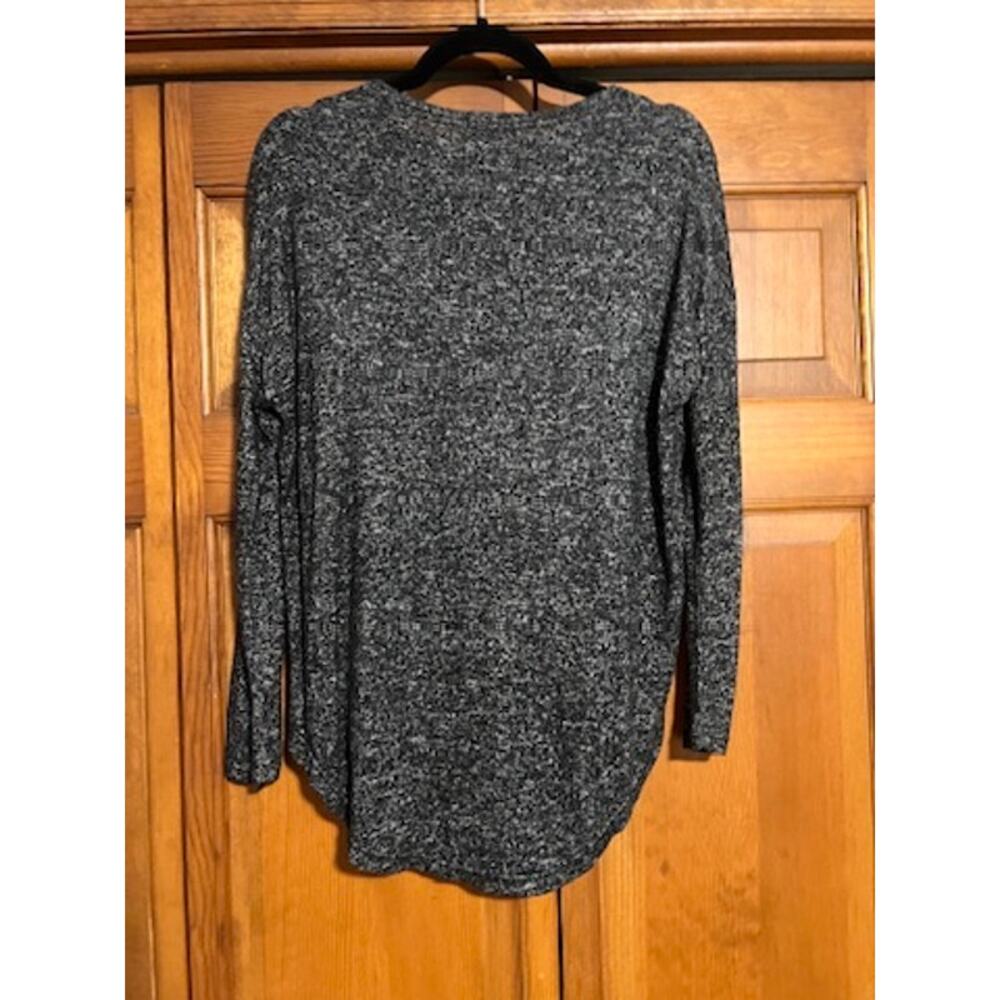 Quince Women's Brushed Jersey Long Sleeve Lounge Tee Shirt Charcoal Gray Size S - Picture 8 of 9